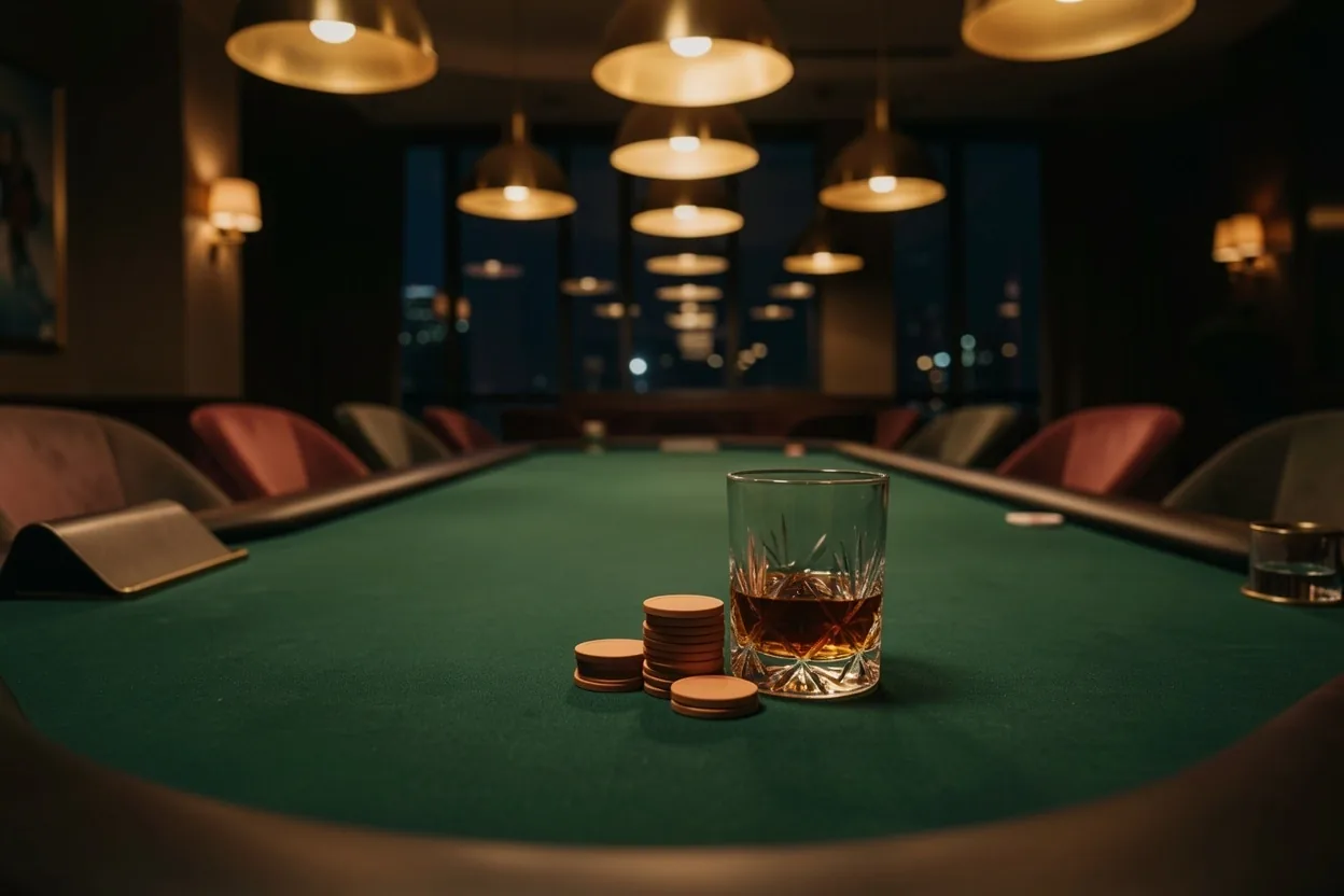 Atmosfera elitarnego wieczoru pokerowego w Ravfoell Lounge