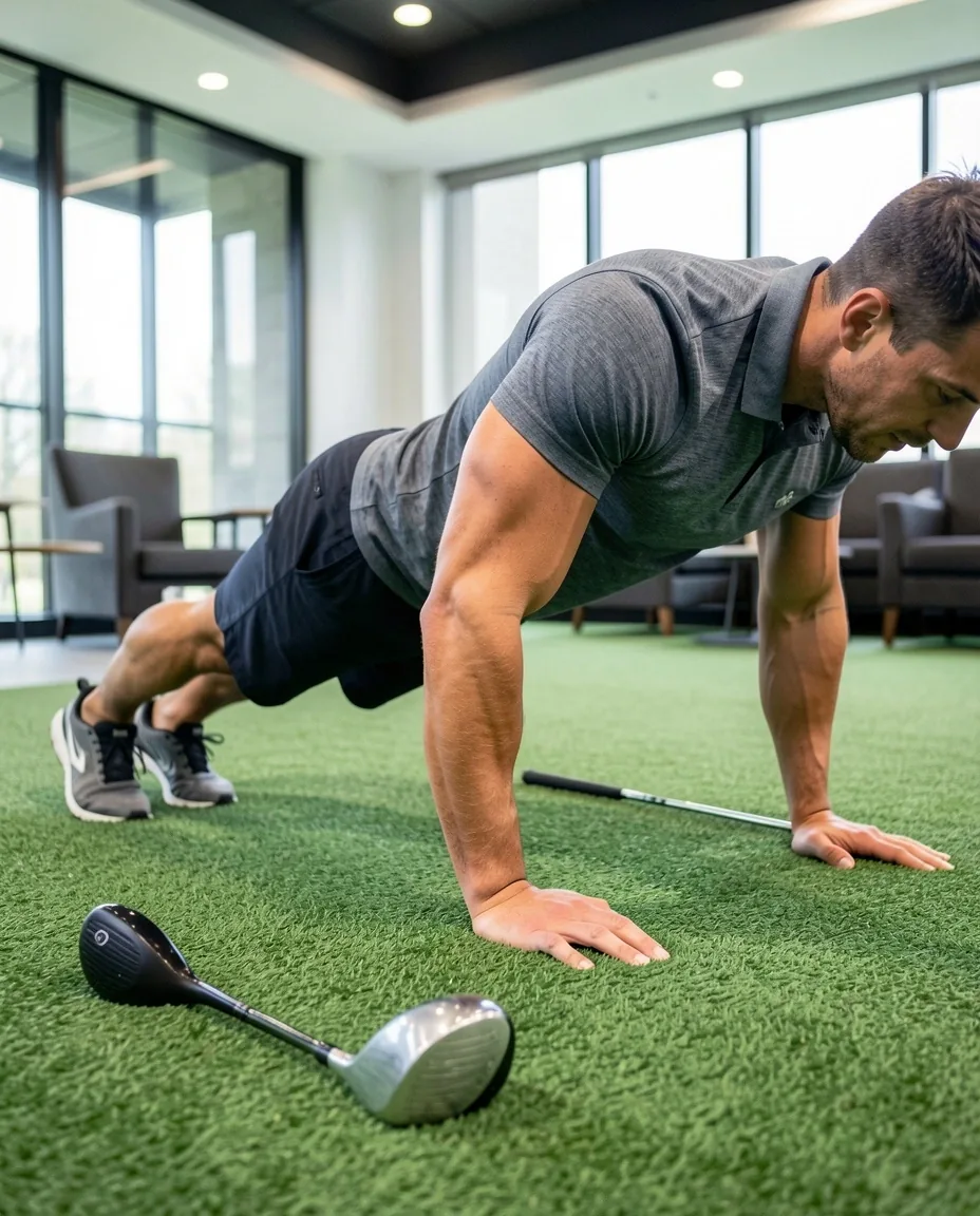 Golfista podczas ćwiczeń mobilności