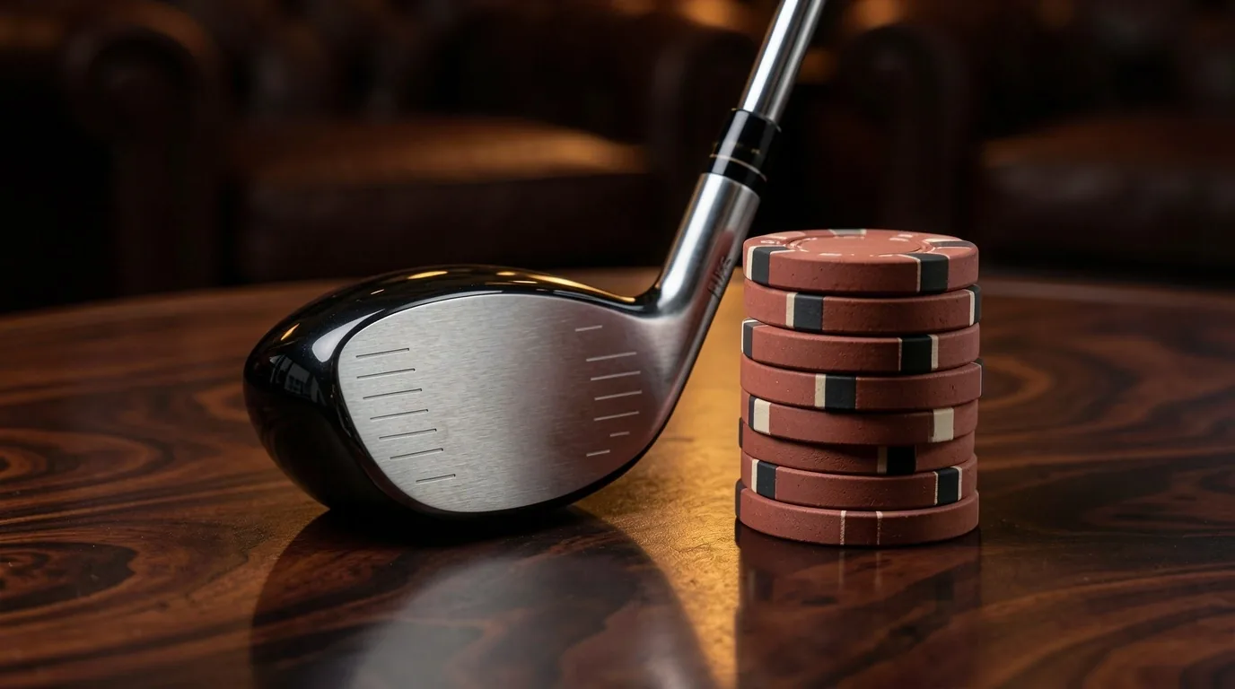 Główka kija golfowego na aksamitnej powierzchni
